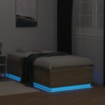 vidaXL Cadre de lit avec LED sans matelas chêne sonoma 75x190 cm
