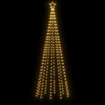 vidaXL Sapin de Noël avec piquet Blanc chaud 310 LED 300 cm