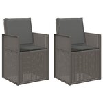 vidaXL Chaises de jardin salle à manger 2 pc Gris clair et anthracite
