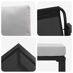 vidaXL Ensemble de canapé de jardin 4 Pièces Noir 61 x 72 5 x 71 cm Acier