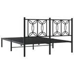 vidaXL Cadre de lit métal sans matelas avec tête de lit noir 140x200cm
