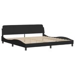 vidaXL Cadre de lit avec LED sans matelas Hvar noir 200x200 cm tissu