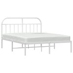 vidaXL Cadre de lit métal sans matelas et tête de lit blanc 160x200 cm