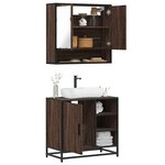 vidaXL Ensemble de meubles de salle de bain 2 Pièces Chêne marron