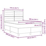 vidaXL Lit à ressorts avec matelas Gris foncé 140 x 200 cm tissu