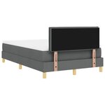 vidaXL Lit à ressorts avec matelas et LED gris foncé 120x190 cm en tissu