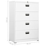 vidaXL Classeur Blanc 90x46x134 cm Acier