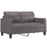 vidaXL Ensemble de canapés 3 Pièces avec coussins Gris Similicuir