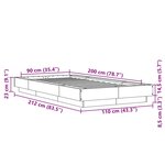vidaXL Cadre de lit avec lumières LED chêne marron 90x200 cm