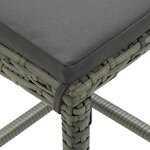 vidaXL Tabourets de bar avec coussins lot de 3 gris résine tressée
