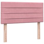 vidaXL Sommier à lattes de lit avec matelas rose 100x220 cm velours