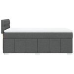 vidaXL Sommier à lattes de lit avec matelas Gris foncé 90x200 cm Tissu