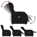 vidaXL Fauteuil inclinable de massage noir tissu microfibre