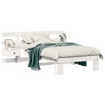 vidaXL Cadre de lit avec tête de lit Blanc 90 x 200 cm Pin massif