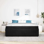 vidaXL Cadre de lit avec matelas Noir 200 x 200 cm tissu