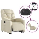 vidaXL Fauteuil inclinable électrique crème similicuir