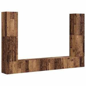 vidaXL Ensemble meuble TV 8 Pièces Bois Ancien Bois d'ingénierie