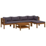 vidaXL Salon de jardin 7 Pièces avec coussin Bois d'acacia solide