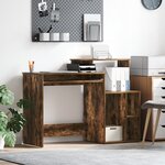 vidaXL Bureau avec rangement Chêne fumé 120.5x44x88.5 cm Bois composite