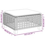 vidaXL Tabouret de jardin et coussin beige 63 5x56x32cm résine tressée