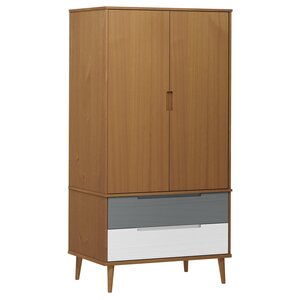 vidaXL Garde-robe MOLDE Marron 90x55x175 cm Bois massif de pin