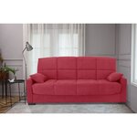 Clic clac 3 places MEGAN 14 - Tissu Soro rouge - Avec accoudoirs - Couchage 130 x 190 cm - 223 x 96 x 103 cm