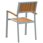 vidaXL Chaises de jardin empilables 8 Pièces en acier gris et bois massif d'acacia