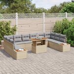 vidaXL Ensemble de salle à manger pour jardin 11 Pièces Beige  Gris