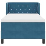 vidaXL Lit à ressorts avec tête de lit Bleu foncé 100 x 200 cm Velours