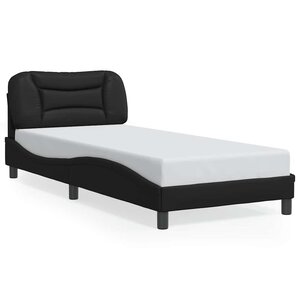 vidaXL Cadre de lit sans matelas Hvar noir 90x200 cm similicuir