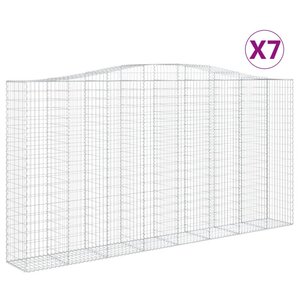 vidaXL Paniers à gabions arqués 7 Pièces 400x50x200/220 cm Fer galvanisé