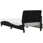 vidaXL Lit avec matelas noir 80x200 cm tissu