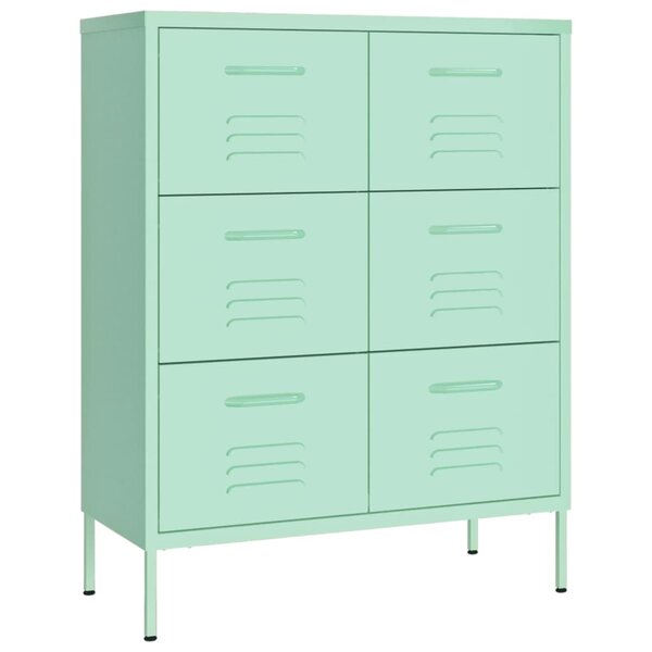 vidaXL Armoire à tiroirs Vert menthe 80x35x101 5 cm Acier