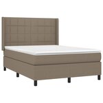 vidaXL Sommier à lattes de lit avec matelas Taupe 140x190 cm Tissu