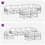 vidaXL Ensemble de canapés d'extérieur 6 pc Blanc et crème Polyester