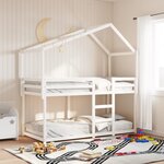 vidaXL Lit superposé avec toit blanc 90x190 cm bois massif de pin