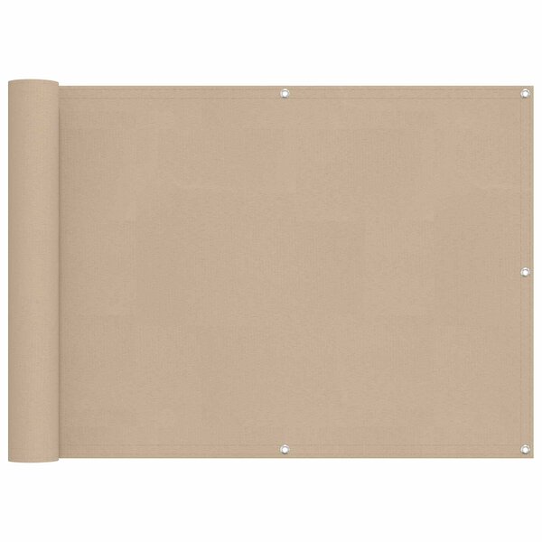 vidaXL Écran de balcon Beige 75 x 200 cm Oxford alu enduit de PU