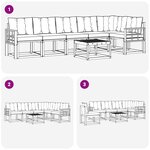 vidaXL Ensemble de canapés d'extérieur 7 pc Blanc et gris clair