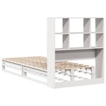 vidaXL Lit bibliothèque sans matelas blanc 90x190 cm bois massif