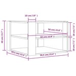 vidaXL Table basse chêne fumé 59 5x59 5x40 cm bois d'ingénierie