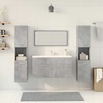vidaXL Ensemble de meubles de salle de bain 4 Pièces gris béton