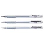 Roller à encre Hybrid Gel Grip K118 Pointe 0 8 mm Métallisé Argent x 3 PENTEL
