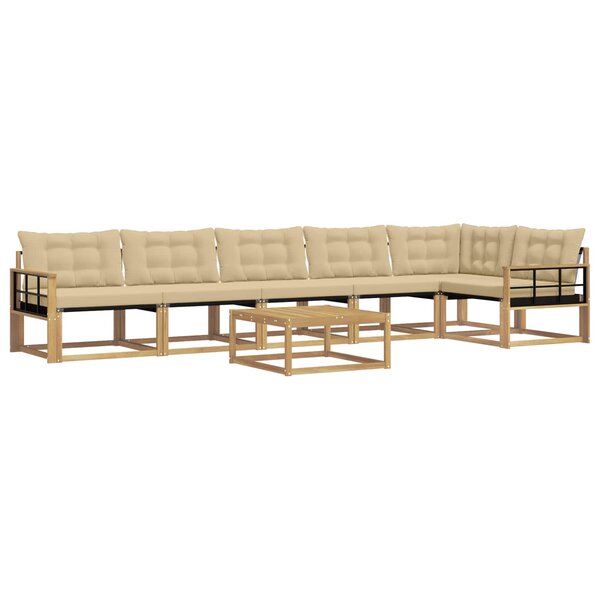 vidaXL Ensemble de canapés d'extérieur 7 pc Blanc et Beige