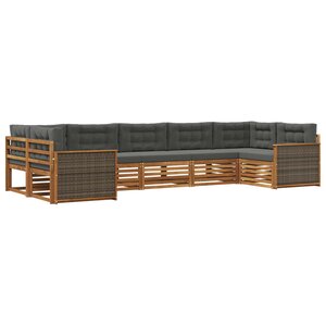 vidaXL Ensemble de canapés d'extérieur 7 pc Naturel et Anthracite