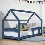 Lit cabane enfant TERY 90 x 200 bleu marine