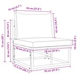 vidaXL Mobilier de jardin avec coussin avec oreiller Noir Aluminium