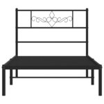 vidaXL Cadre de lit métal sans matelas avec tête de lit noir 80x200 cm