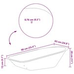 vidaXL Remplacement du plateau de brouette Argenté 90 x 63 x 28 cm