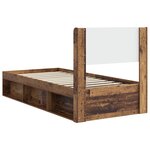 vidaXL Cadre de lit avec rangement et tête de lit Bois ancien