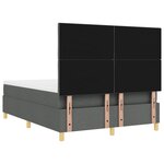 vidaXL Lit Box Spring avec Matelas Gris foncé 140x200 cm Tissu